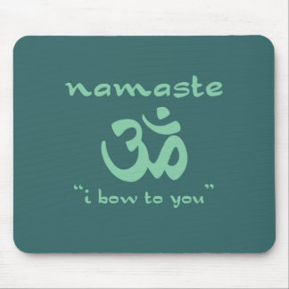 Namaste - I bow to you (in green) Mouse Mat