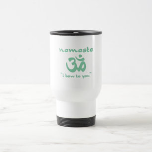 Namaste - I bow to you (in green) Travel Mug