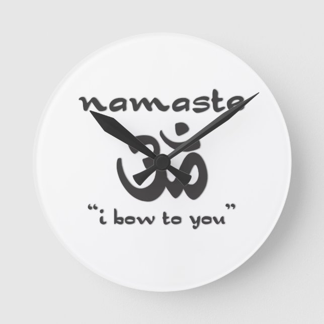 Namaste - I Bow To You Round Clock (Front)