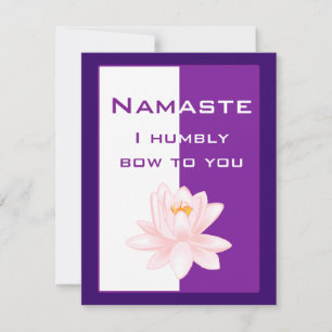 Namaste - I humbly bow to you (purple) Invitation