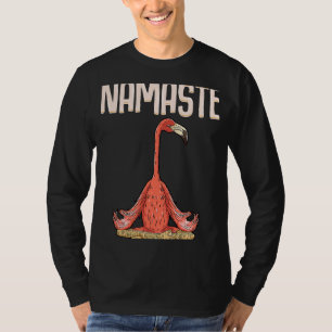 Namaste I Love Yoga Flamingo Meditation Lotus Pose T-Shirt