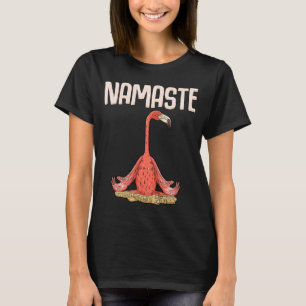 Namaste I Love Yoga Flamingo Meditation Lotus Pose T-Shirt