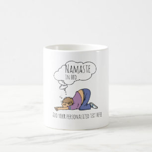 NAMASTE IN BED Funny Yoga MUG For Men Personalised