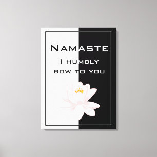 Namaste in Black & White Canvas Print