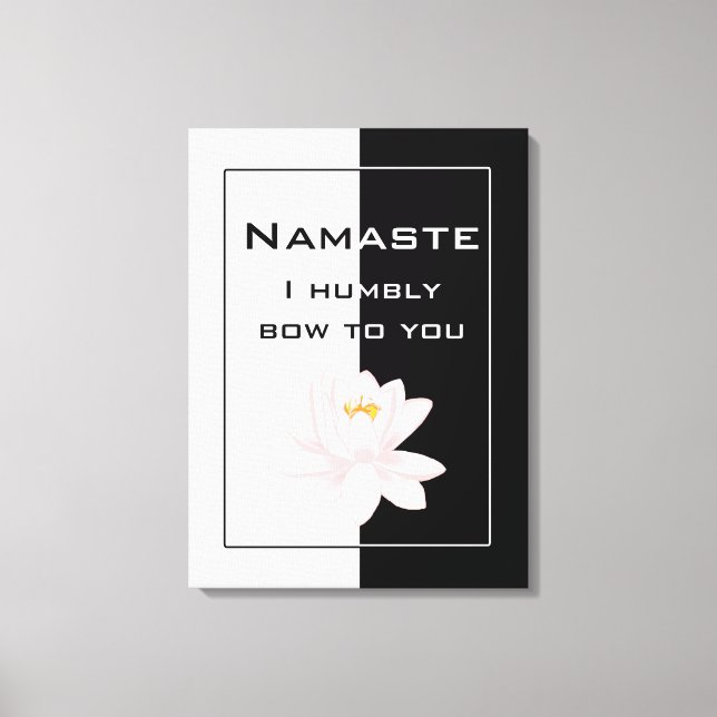 Namaste in Black & White Canvas Print (Front)