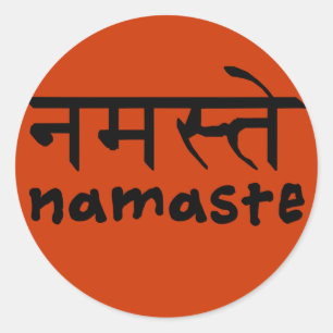 Namaste in English and Hindi Classic Round Sticker