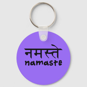 Namaste in English and Hindi Key Ring