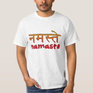 Namaste in English and Hindi Script T-Shirt