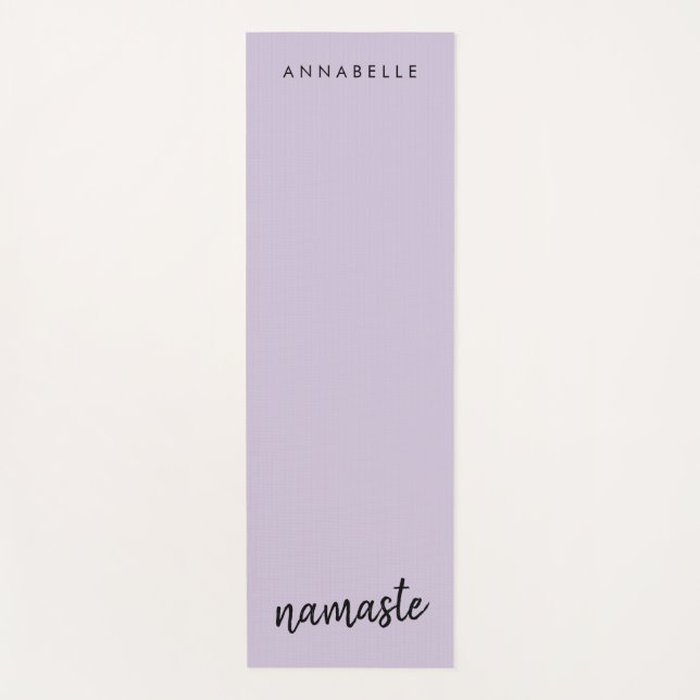Namaste | Lilac Purple Meditation Modern Name Yoga Mat (Front)