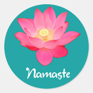 Namaste Lotus Flower Design gifts Classic Round Sticker