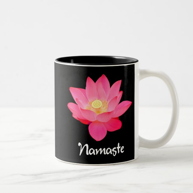Namaste Lotus Flower Design gifts Two-Tone Coffee Mug (Right)