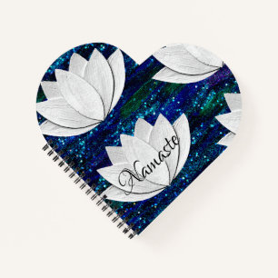Namaste Lotus Flower Heart Shape Notebook