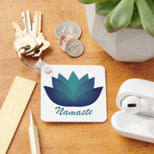 Namaste Lotus Flower Key Ring