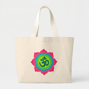 Namaste Lotus Flower Om Yoga Large Tote Bag