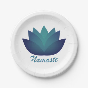 Namaste Lotus Flower Paper Plate