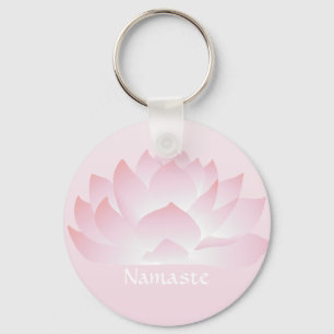 Namaste Lotus Flower Pink Keychain