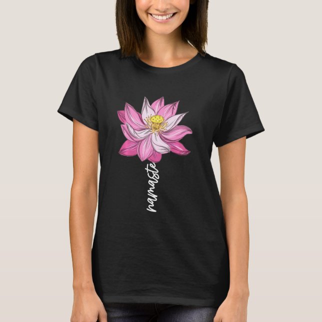 Namaste Lotus Flower Spiritual Yoga Meditation T-Shirt (Front)