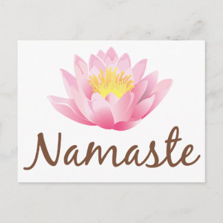 Namaste Lotus Flower Yoga Postcard