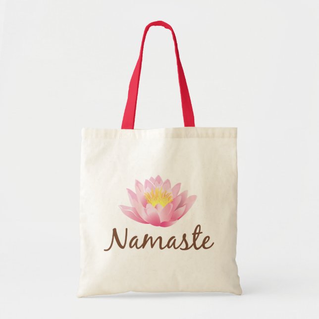 Namaste Lotus Flower Yoga Tote Bag (Front)