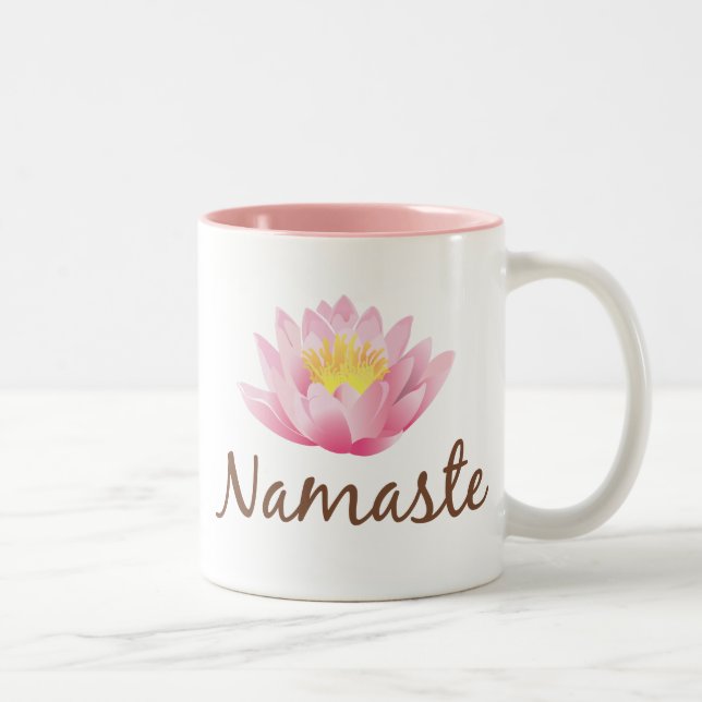 Namaste Lotus Flower Yoga Two-Tone Coffee Mug (Right)