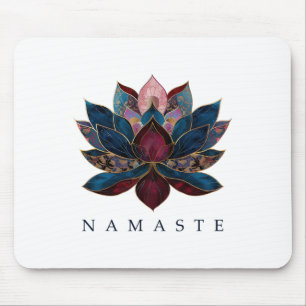 Namaste Lotus Flower Zen Buddhism Yogi Buddhist Bu Mouse Mat