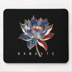 Namaste Lotus Flower Zen Buddhism Yogi Buddhist Bu Mouse Mat