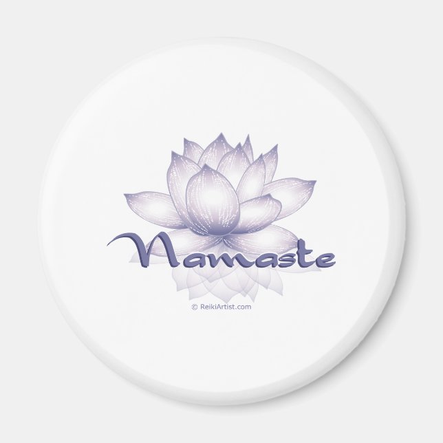 Namaste Lotus Lavender Magnet (Front)