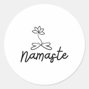 Namaste Lotus Motif For Yoga Meditation Spirituali Classic Round Sticker