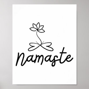 Namaste Lotus Motif For Yoga Meditation Spirituali Poster