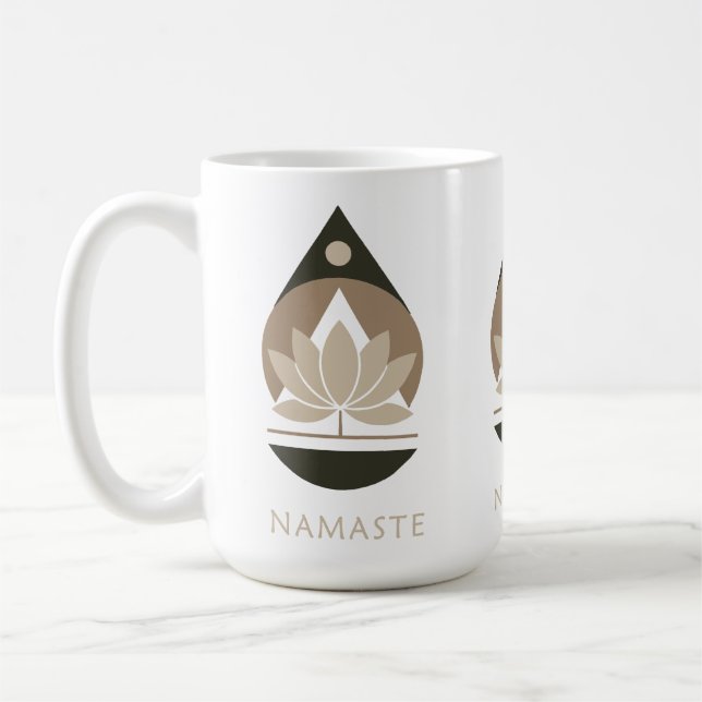 Namaste Lotus Mug – Mindful Yoga Gift (Left)