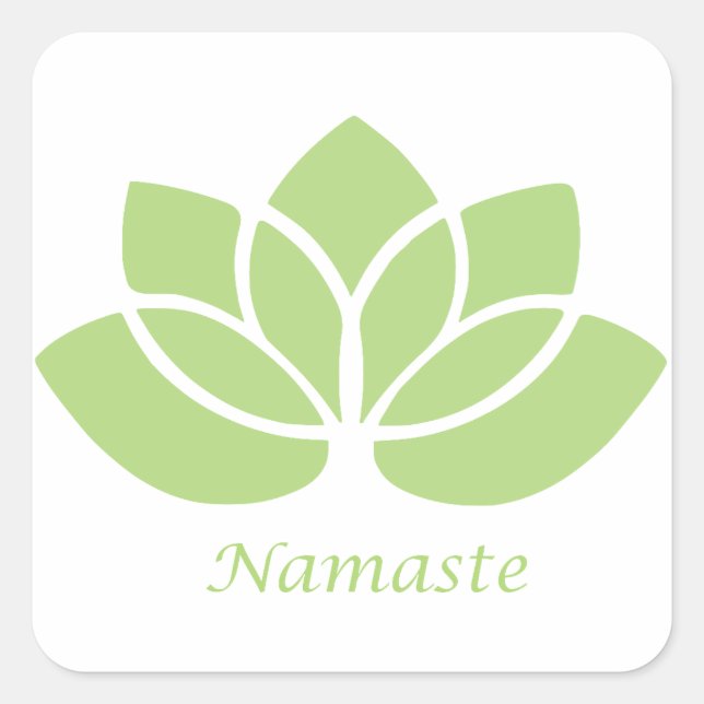 Namaste Lotus Square Sticker (Front)