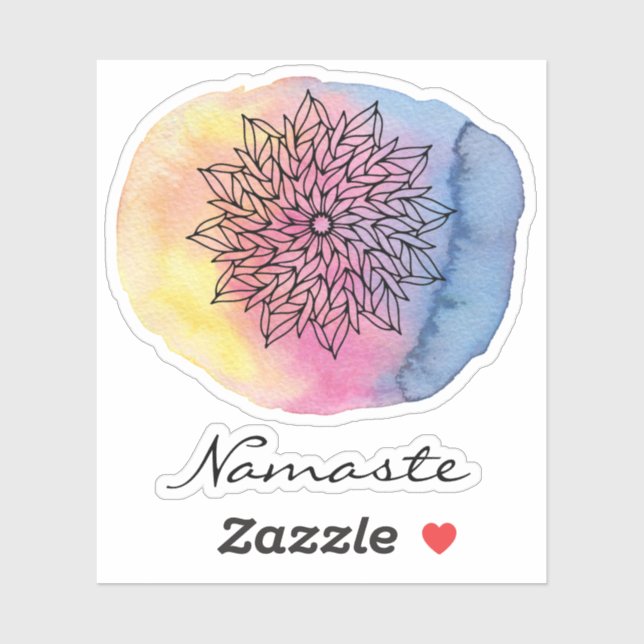 *~* Namaste Mandala Abstract Watercolor Sticker (Sheet)