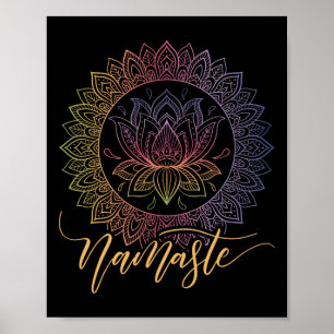Namaste Mandala Lotus Flower Yoga Art Poster