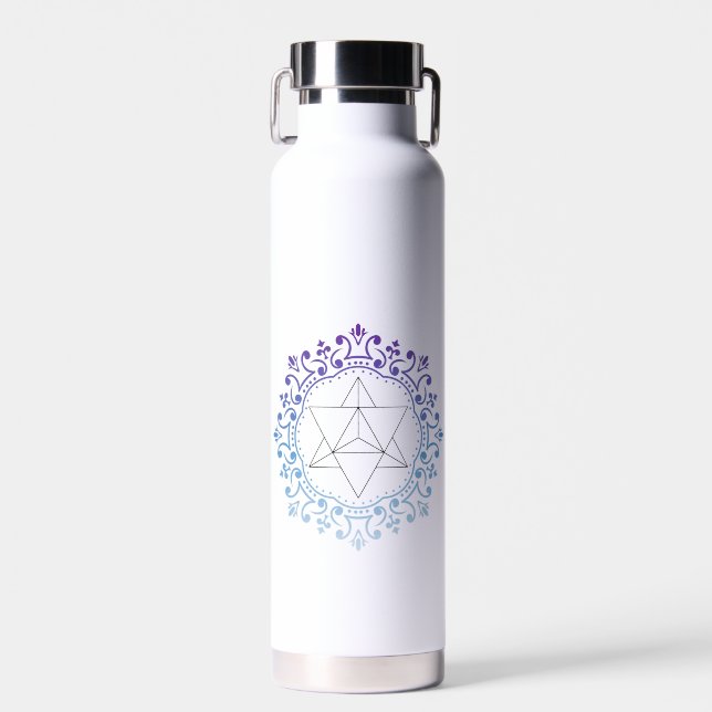 Namaste Mandala Merkaba Yoga Spiritual Meditation Water Bottle (Front)