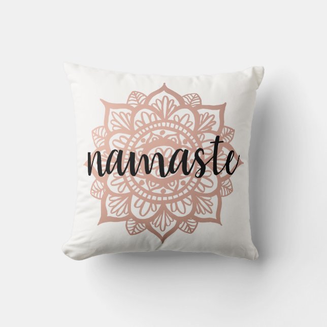 Namaste Mandala Rose Gold Cushion (Front)