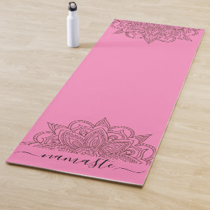 Namaste Mandala Script Pink Yoga Mat