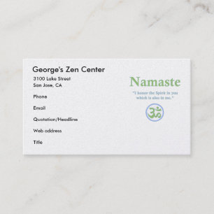 Namaste meaning with Om Symbol Business Card