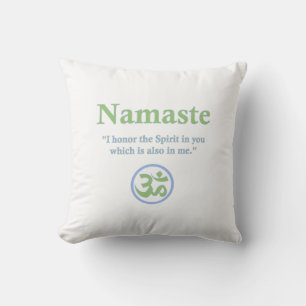 Namaste meaning with Om Symbol Cushion