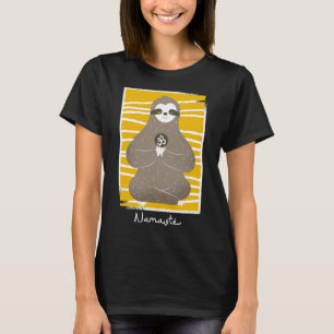 Namaste Meditating At Home With My Sloth T-Shirt