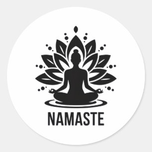Namaste Meditation Yoga Lovers Relaxation Spiritua Classic Round Sticker