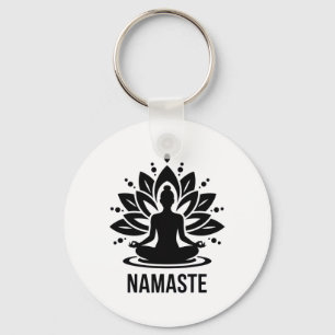 Namaste Meditation Yoga Lovers Relaxation Spiritua Key Ring
