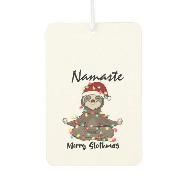 Namaste Merry Slothmas Entangled Car Air Freshener (Front)