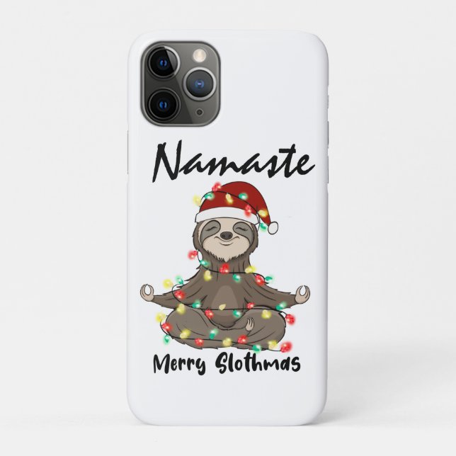 Namaste Merry Slothmas Entangled Case-Mate iPhone Case (Back)