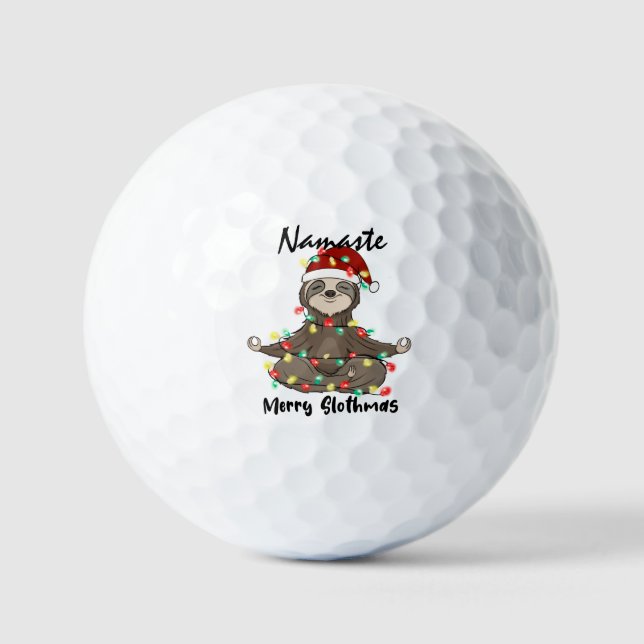 Namaste Merry Slothmas Entangled Golf Balls (Front)