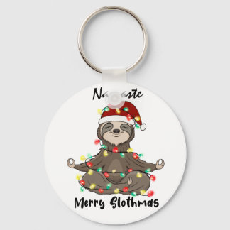 Namaste Merry Slothmas Entangled Key Ring