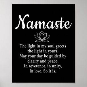 Namaste Mindfulness And Spiritual Lotus Flower Yog Poster