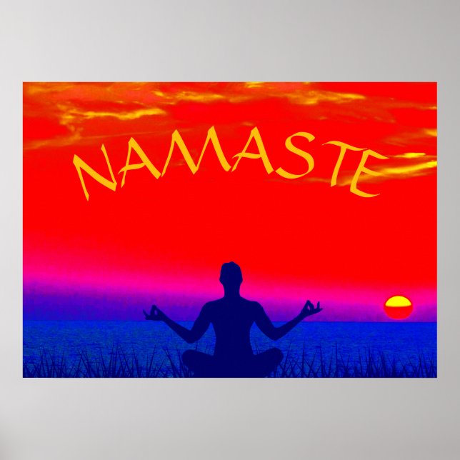 Namaste Mindfulness Meditation and Yoga Zen Sunset Poster (Front)