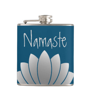 Namaste Modern Lotus Floral Hip Flask