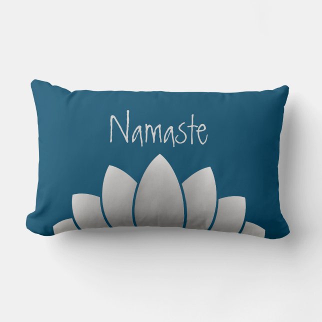 Namaste Modern Lotus Floral Lumbar Cushion (Front)