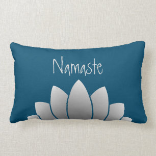 Namaste Modern Lotus Floral Lumbar Cushion